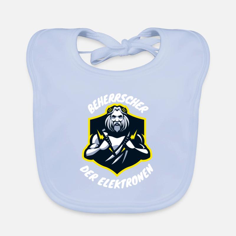 Beherrscher der Elektronen - Wikinger mit Blitz Baby Bio-Lätzchen