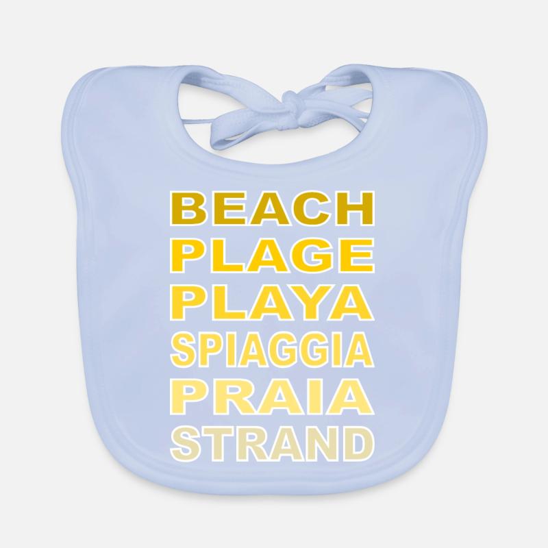 Beach Plage Playa Spiaggia Praia Strand Baby Bio-Lätzchen