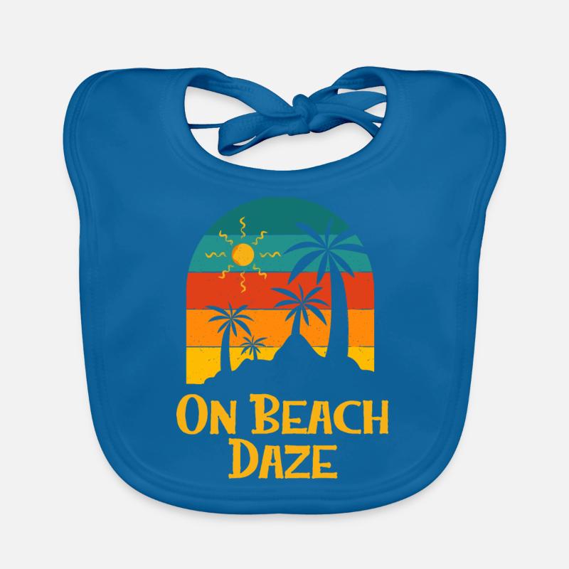 On Beach Daze Summer Trip Tropical Travel Ocean Organic Baby Bibs