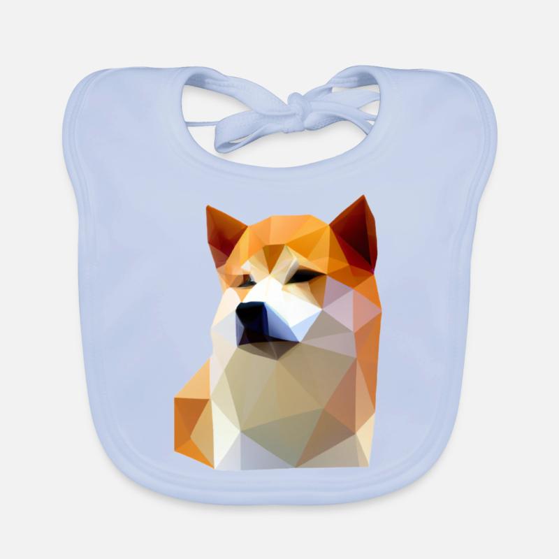 Low Poly Shiba Inu Dog Baby Bio-Lätzchen