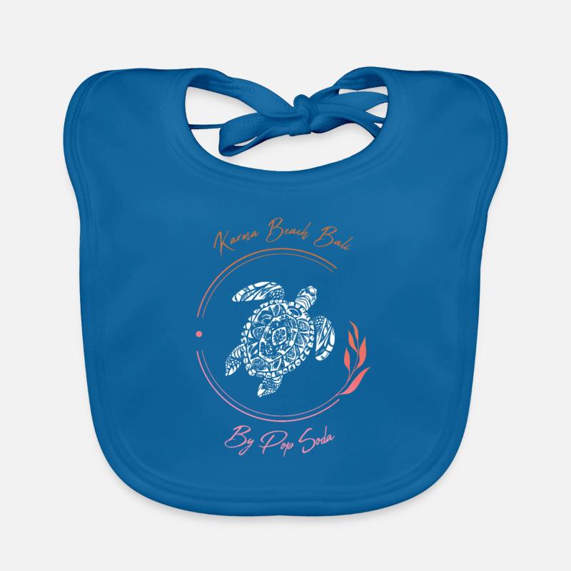 Turtle Karma Beach orange pink Organic Baby Bibs
