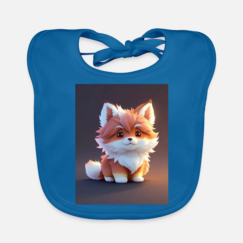 Chibi Kitsune Ein süßes Anime Fuchs-Design Baby Bio-Lätzchen