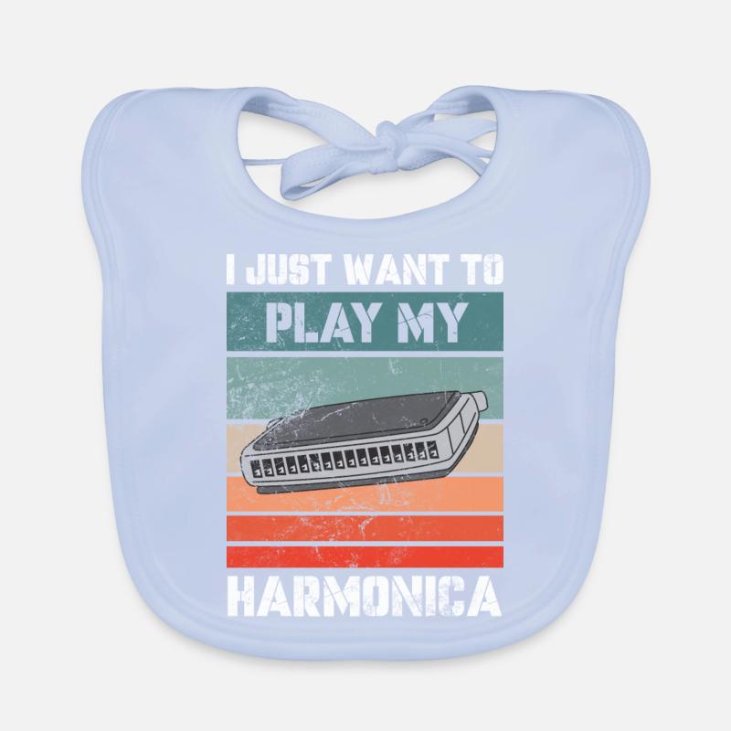 Je veux juste jouer de mon harmonica Bavoir bio Bébé