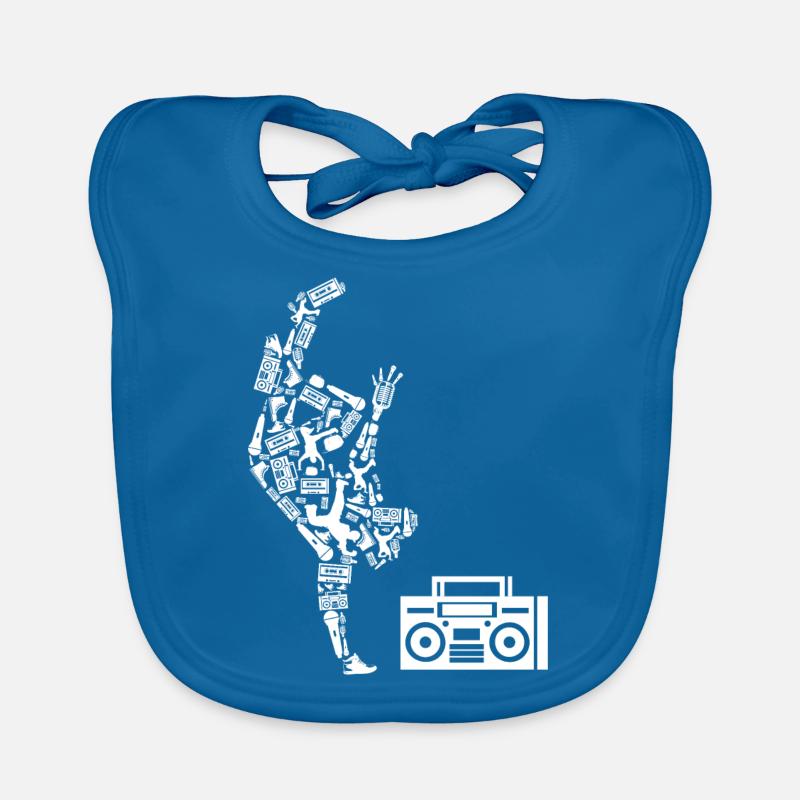 Hip hop | Danseur - Bavoir bio Bébé - bleu paon