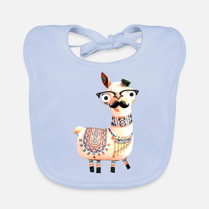 Lama,alpaka, Illustration, Comic,nerd, bart Baby Bio-Lätzchen