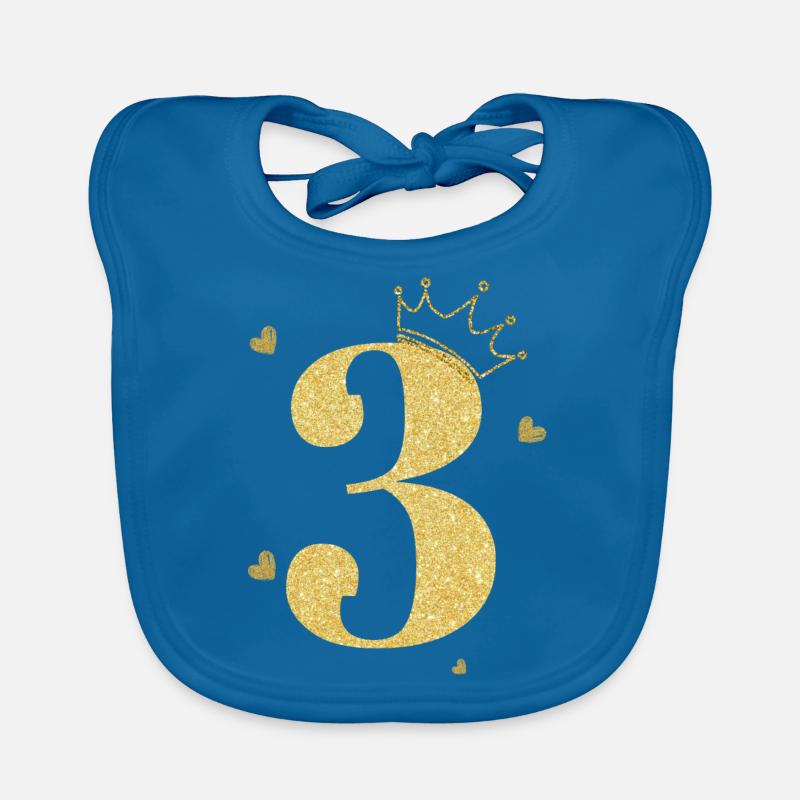 3rd anniversary golden crown Organic Baby Bibs