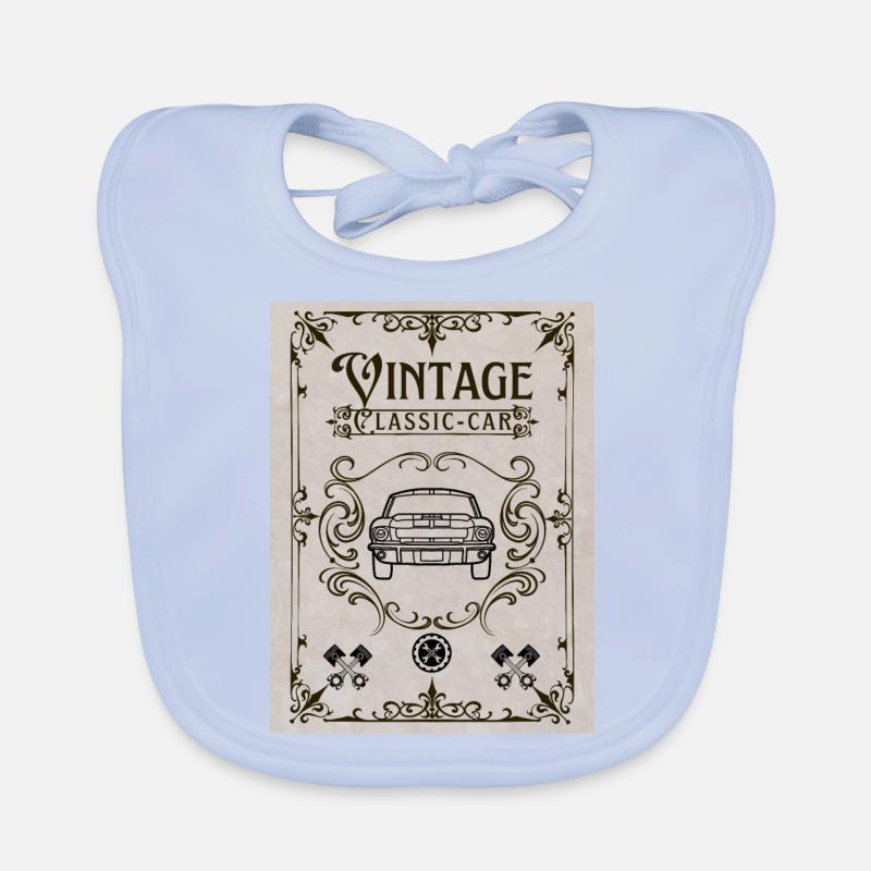 Vintage Classic Car performance Organic Baby Bibs