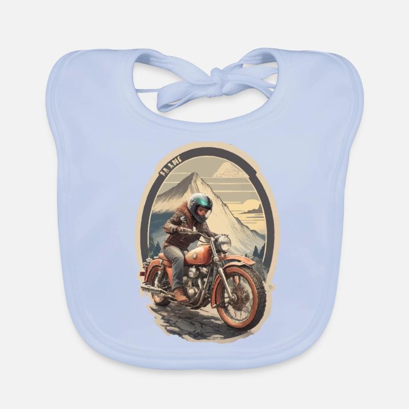 Motorad und Berge Baby Bio-Lätzchen