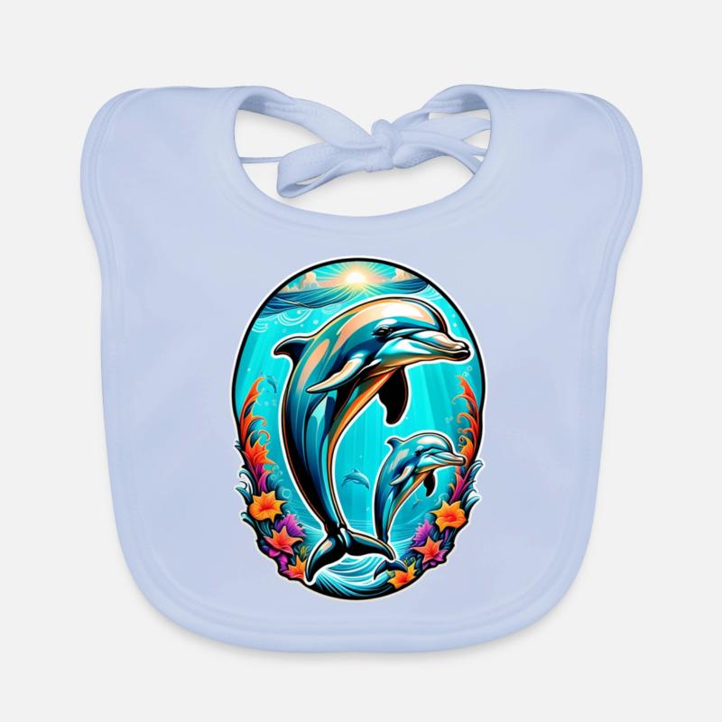 dauphin et ocean Bavoir bio Bébé