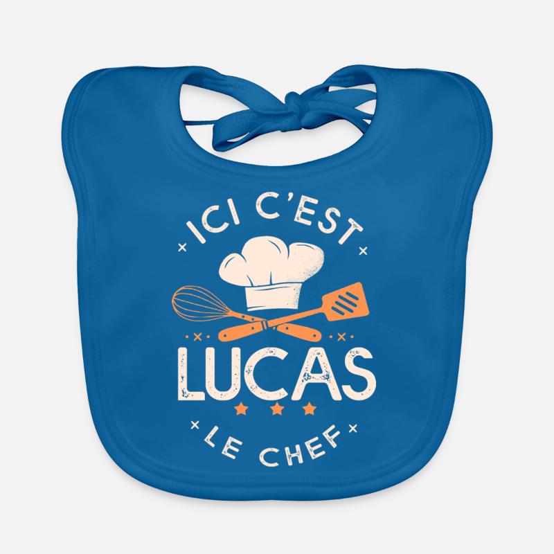 Lucas Chef Ici c est lucas le chef cuisinier Bavoir bio Bébé