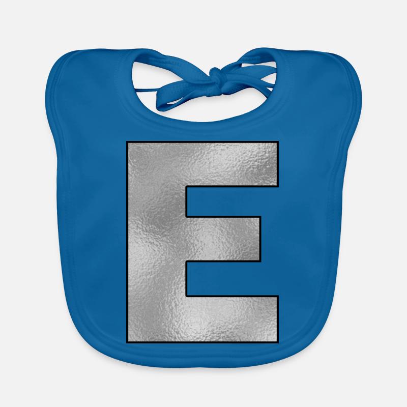 Buchstabe E Silber Baby Bio-Lätzchen