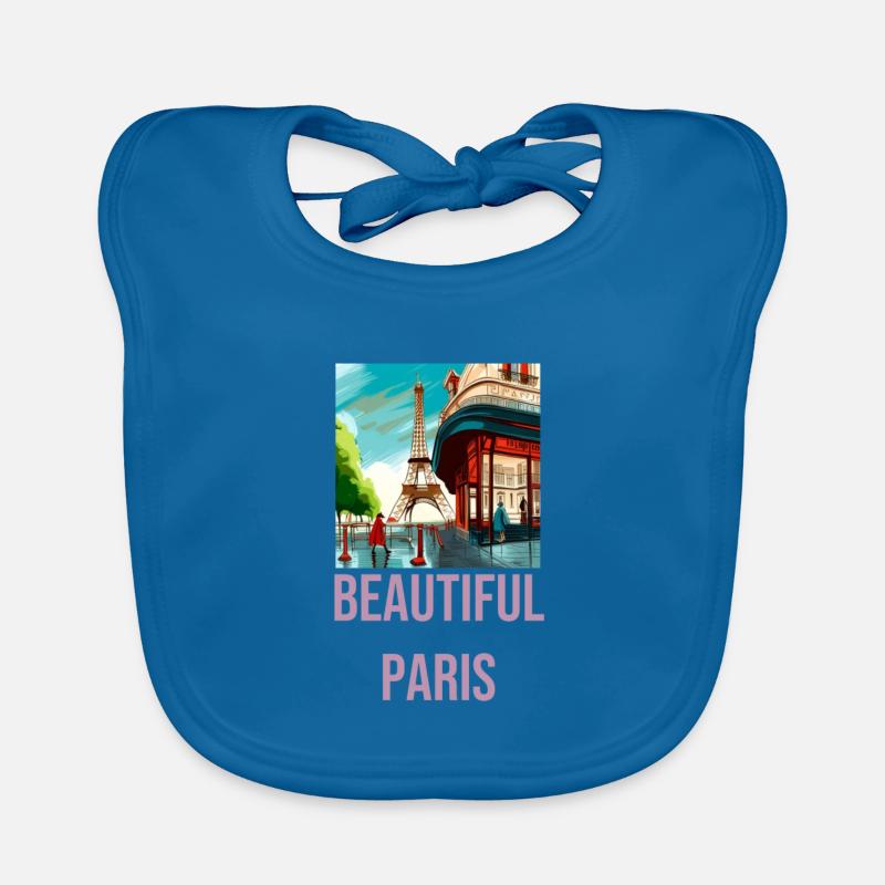 Passion Paris - Baby Bio-Lätzchen - Pfauenblau