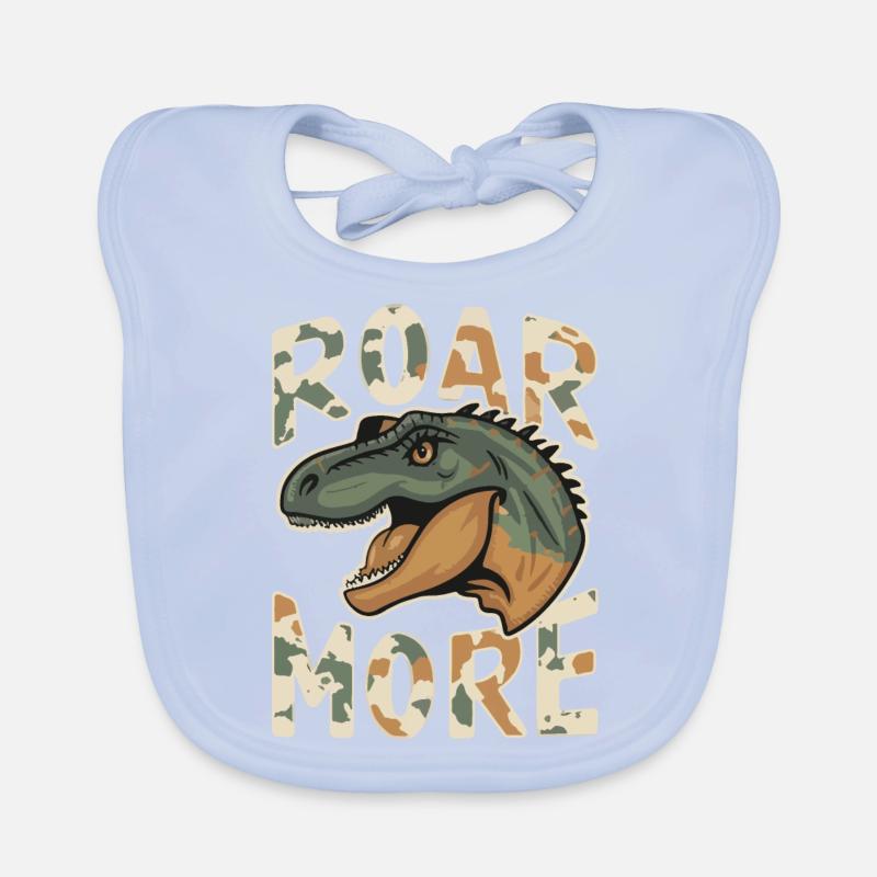 DINOSAUR TSHIRT, ROAR MORE Organic Baby Bibs