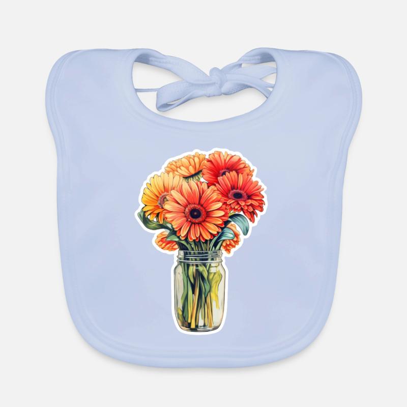 Marguerites Gerbera Bavoir bio Bébé