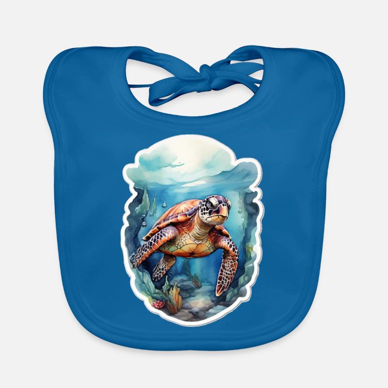 Sea's turtle under water Organic Baby Bibs