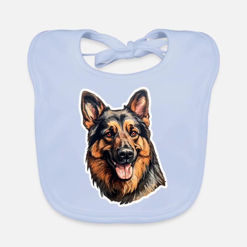 German Shepherd Artistic Organic Baby Bibs