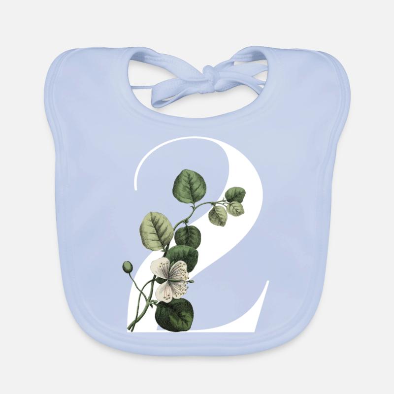 Nummer 2 Blumengrün - 2. Blumengeburtstag Baby Bio-Lätzchen