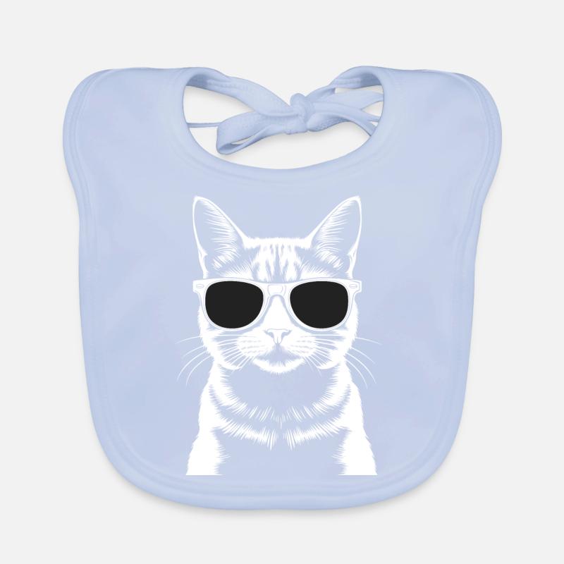 Chat à lunettes Bavoir bio Bébé