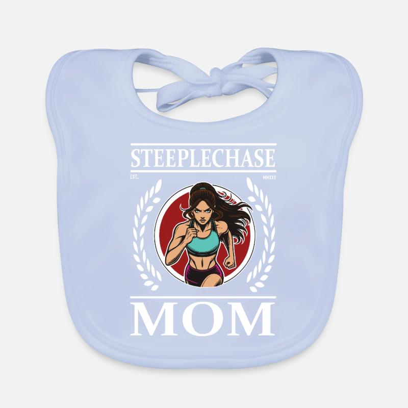 Steeplechace Mom - Obstacle Course Mother Design Organic Baby Bibs
