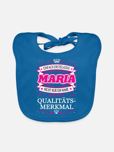 Qualitätsmerkmal Maria einfach Erstklassig - Baby Bio-Lätzchen - Pfauenblau - Vorne