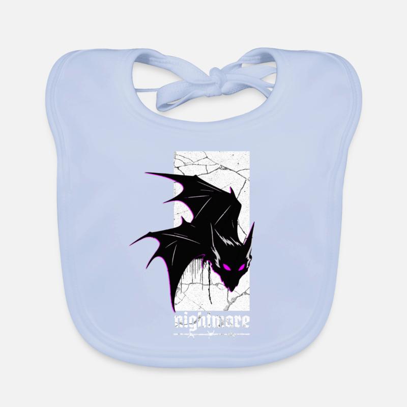 Nightmare Bat – Gothic Horror Vampire Creature Art Organic Baby Bibs