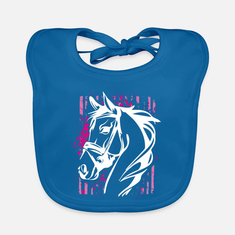 Cheval de style graffiti avec éclaboussure de couleur rose Bavoir bio Bébé