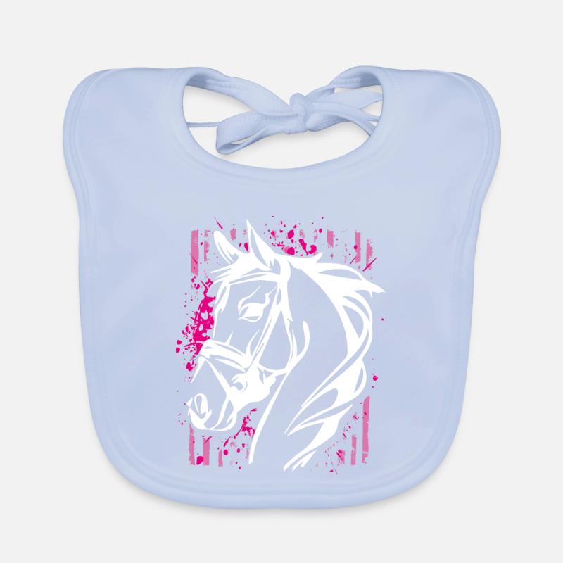 Cheval de style graffiti avec éclaboussure de couleur rose Bavoir bio Bébé