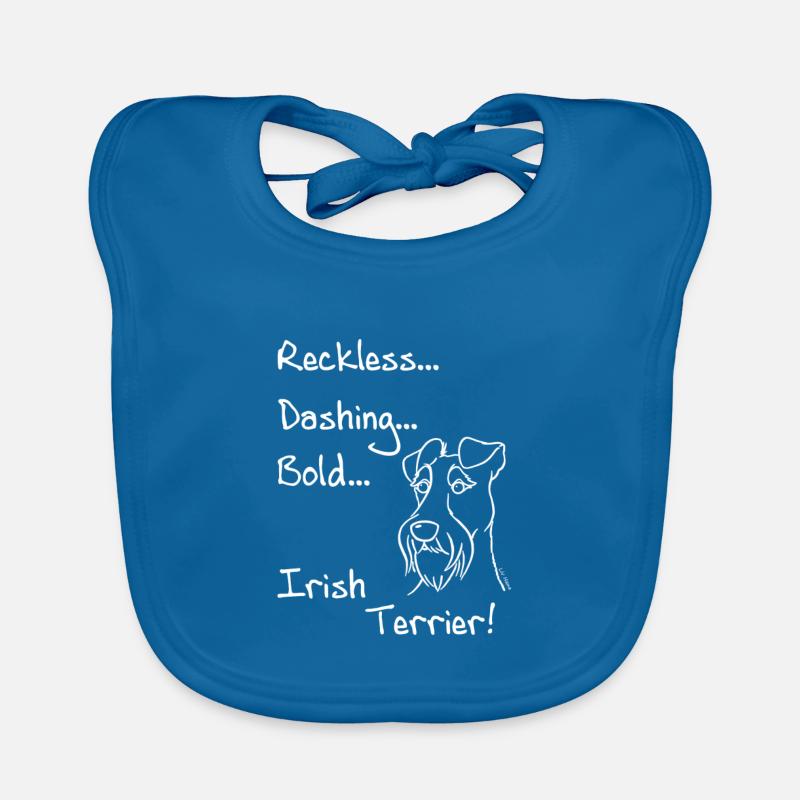 Irish Terrier - Bavoir bio Bébé - bleu paon