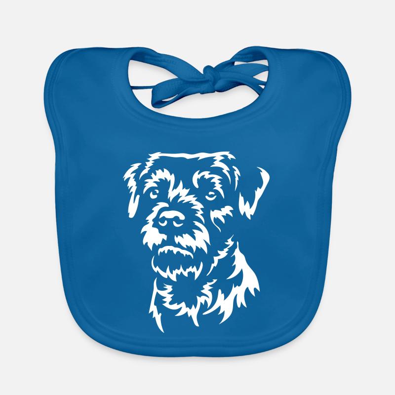 Border Terrier Head "Black Edition" Organic Baby Bibs