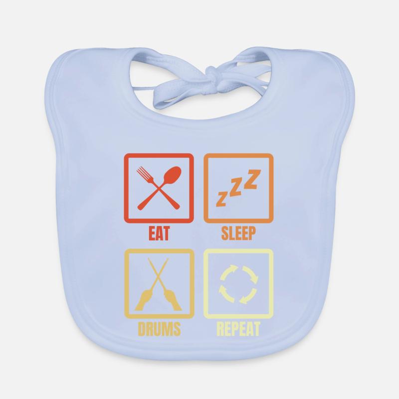 Manger, dormir, tambouriner, répéter Bavoir bio Bébé