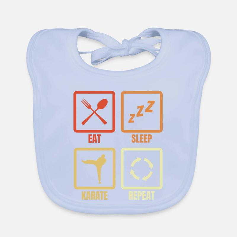 Manger Sommeil Karaté Répéter Bavoir bio Bébé