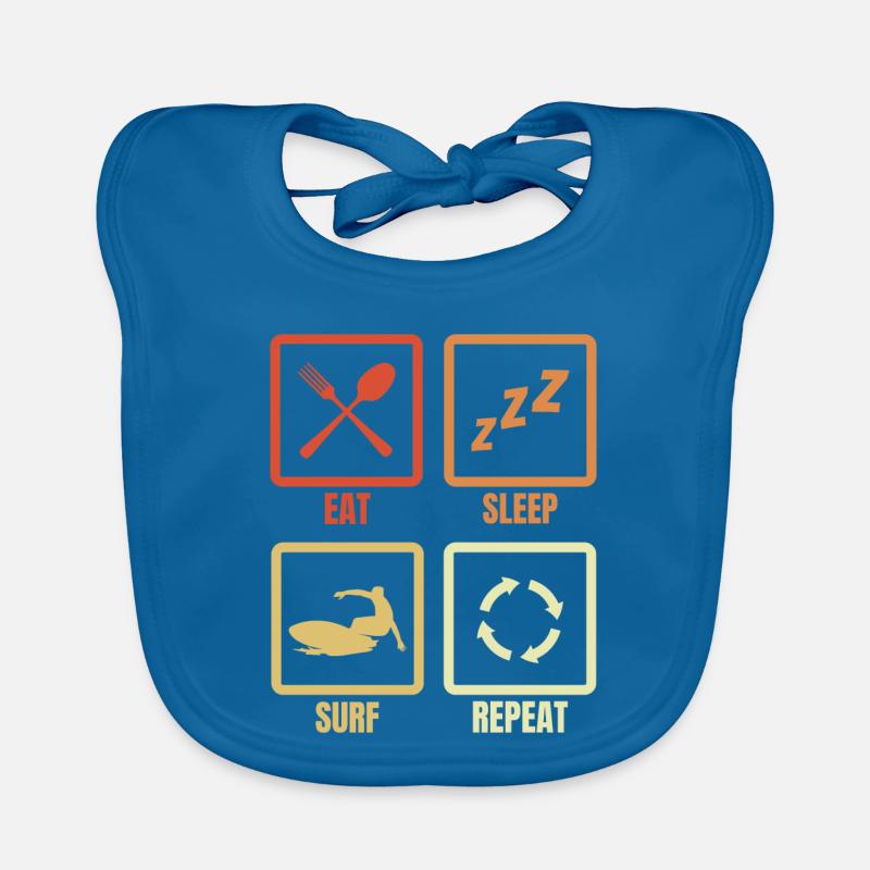 Eat Sleep Surf Repeat Baby Bio-Lätzchen
