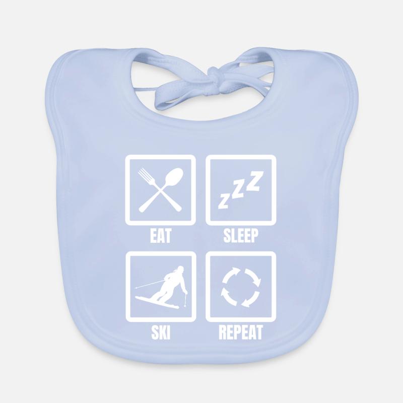 Manger Dormir Ski Répéter Bavoir bio Bébé