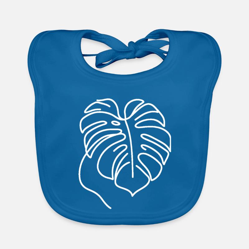 Monstera - Baby Bio-Lätzchen - Pfauenblau