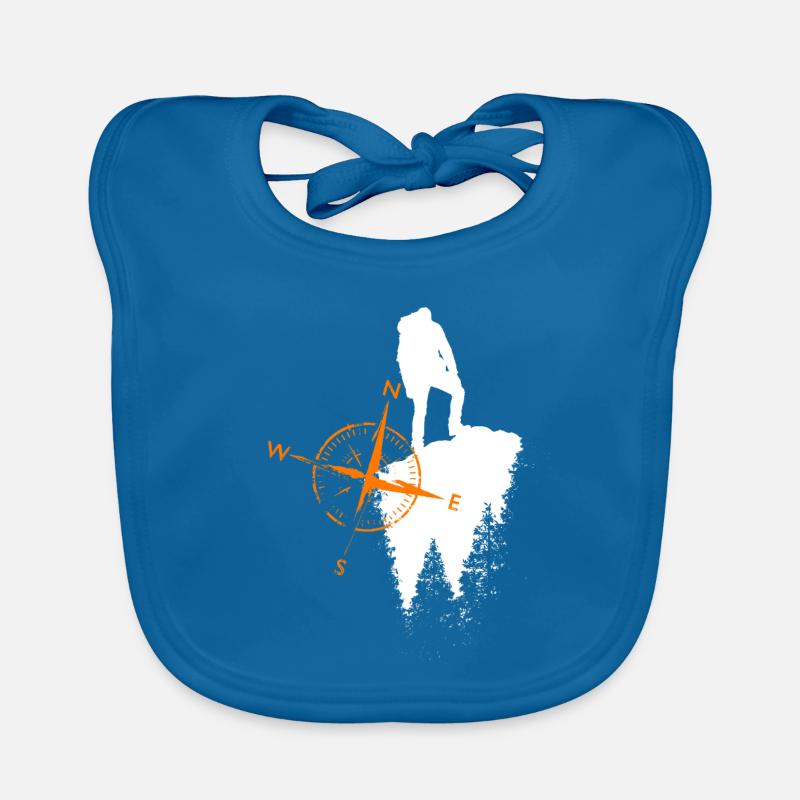Motif de vagabond avec compa - Bavoir bio Bébé - bleu paon