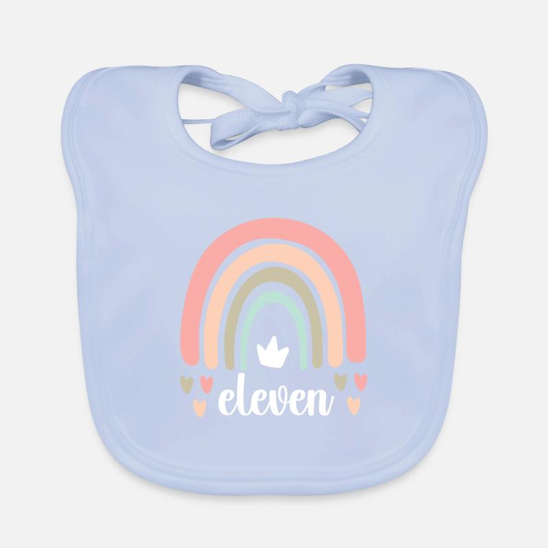 Boho Rainbow 11th Birthday Party Gift Organic Baby Bibs