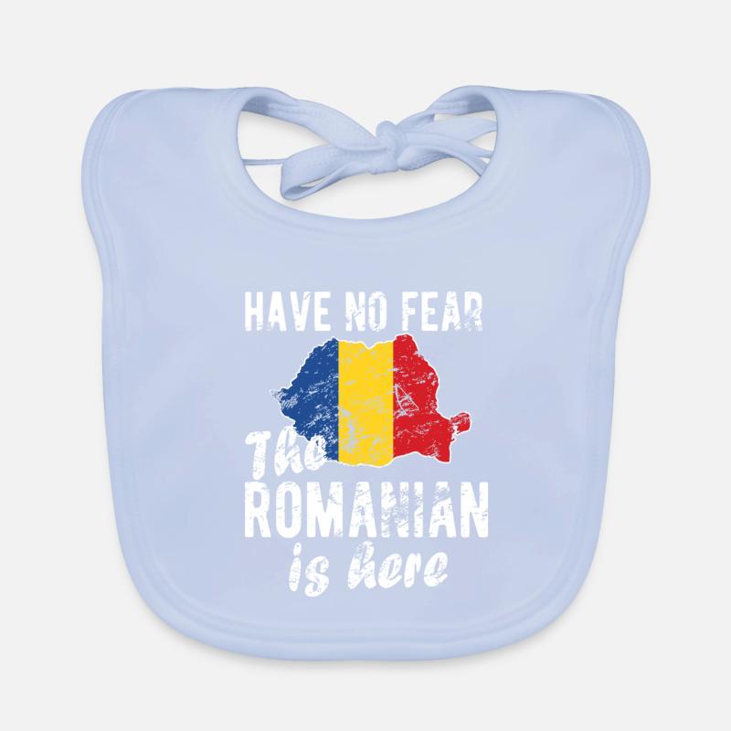 Proud Romanian Romania Origin Romanian flag Organic Baby Bibs