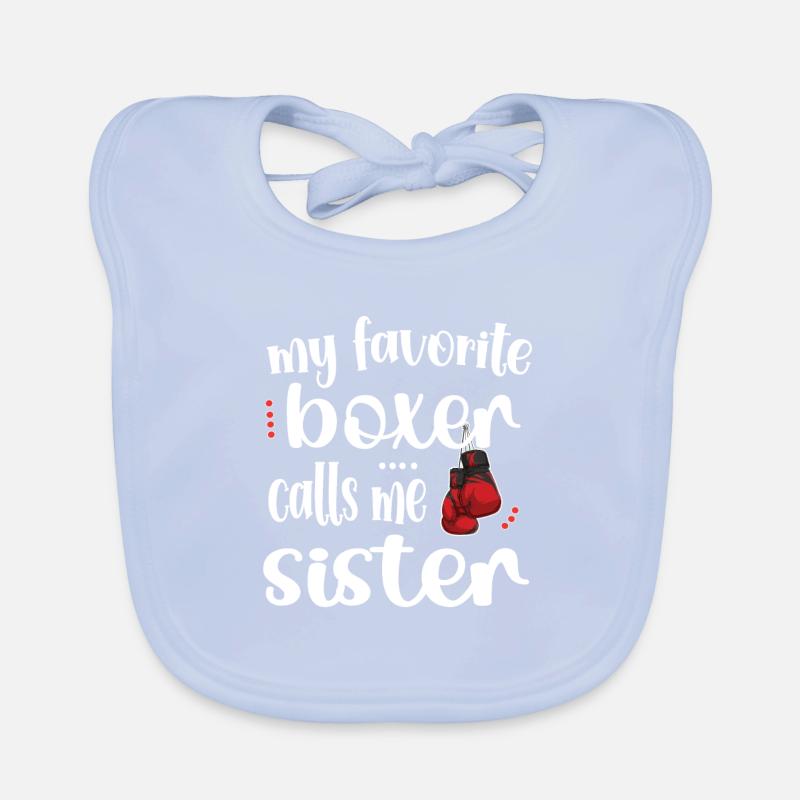 Boxschwester Stolze Box-Schwester Boxer Geschenk Baby Bio-Lätzchen