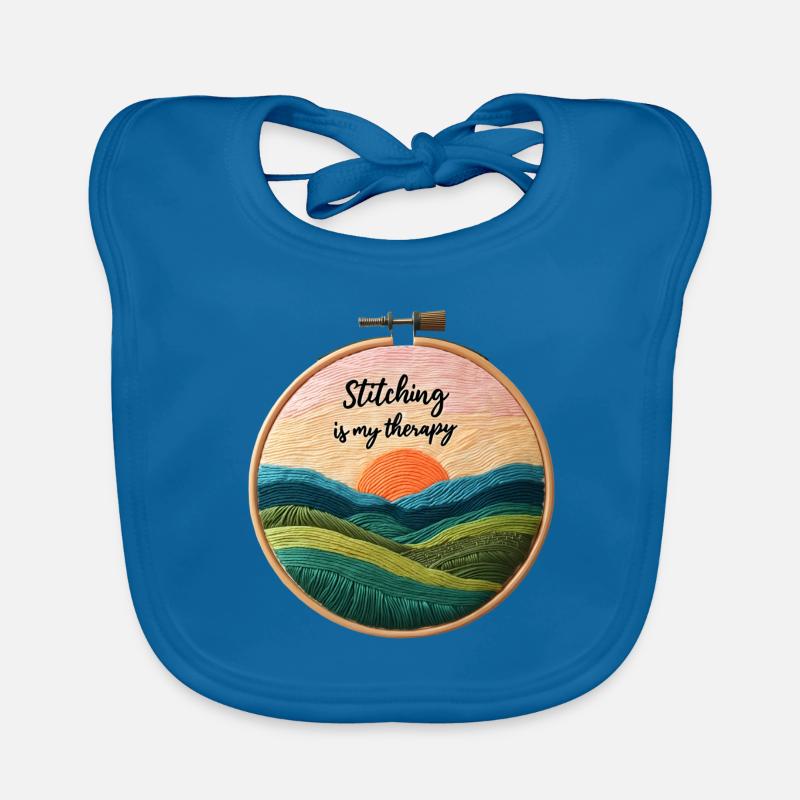 Stitching is my therapy - Embroidery Embroidery Art Organic Baby Bibs