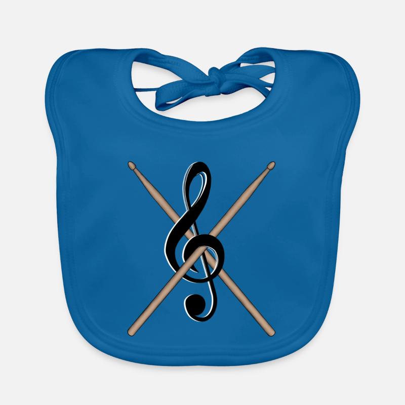 Clef des baguettes - Bavoir bio Bébé - bleu paon