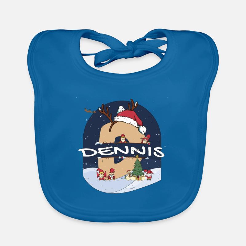 Nom Dennis génial avec Santa Hat dans le thème de Noël Bavoir bio Bébé