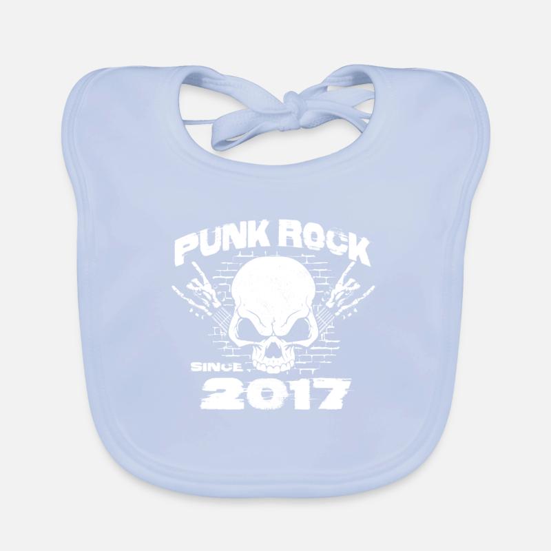Punk Rock Since 2017 - Skull Rock Hands 7th Organic Baby Bibs