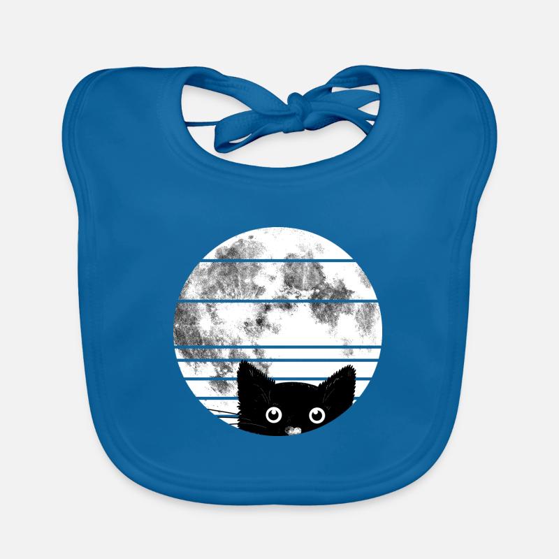 Katze mit Mond Baby Bio-Lätzchen