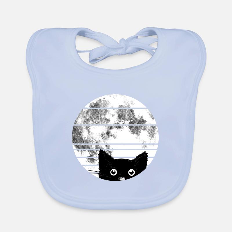 Cat with moon Organic Baby Bibs