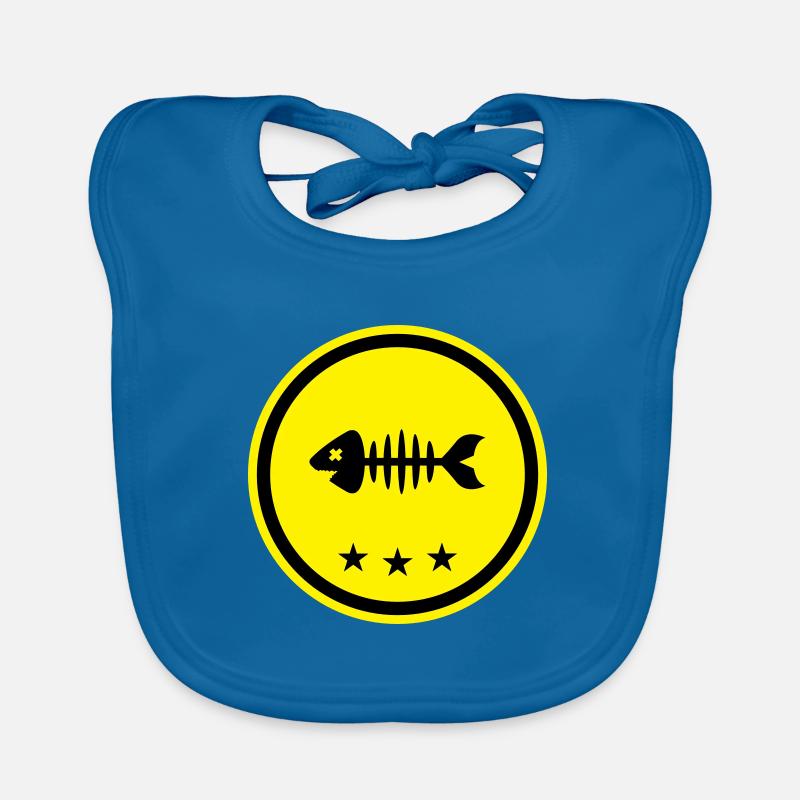 Fish Symbol Bone Bones Organic Baby Bibs