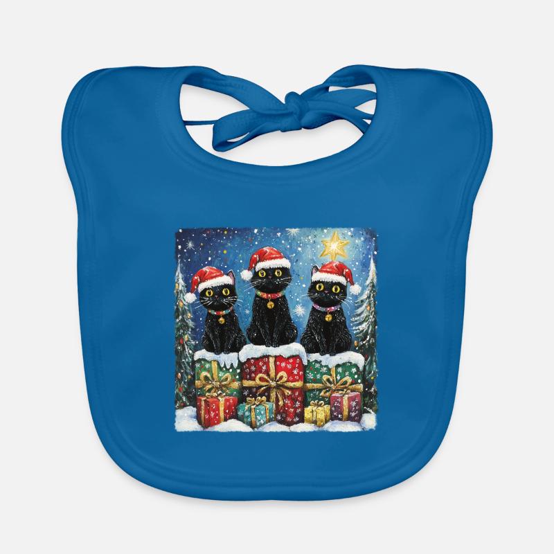 Schwarze Katzen mit Weihnachtsgeschenke Baby Bio-Lätzchen