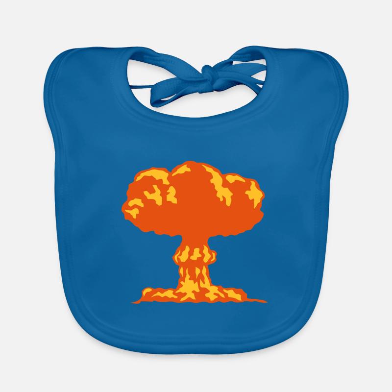explosion champignon nucleaire atomique 25 - Bavoir bio Bébé - bleu paon