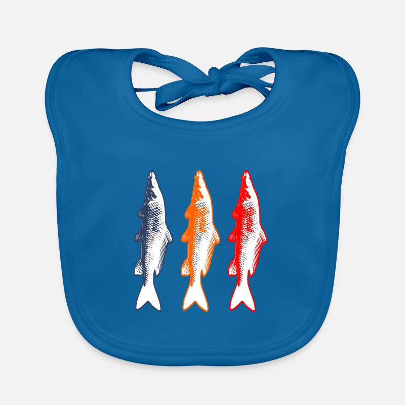 Pêche pêcheur carpe poisson - Bavoir bio Bébé - bleu paon