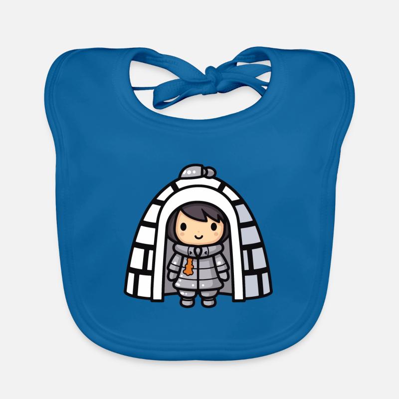 Winter Eskimo Igloo Comic Organic Baby Bibs