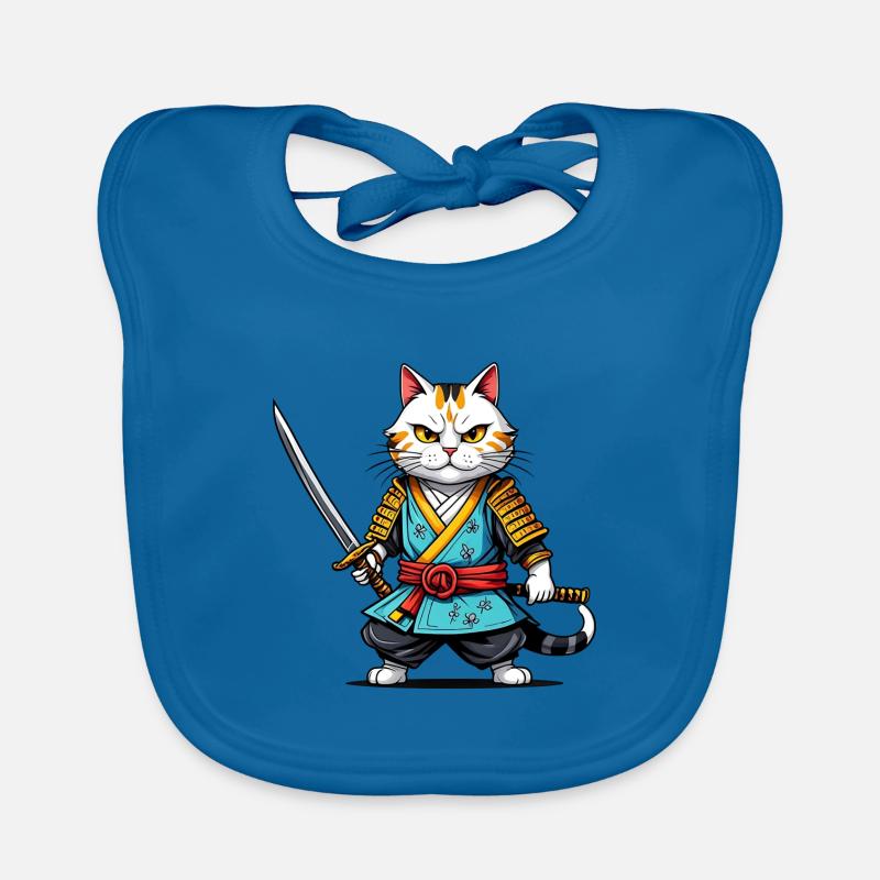 Samurai-Katze Baby Bio-Lätzchen